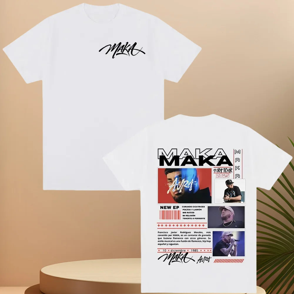 Camiseta Tour Maka Aura 2025 - T-Shirt Retro Streetwear Unisex