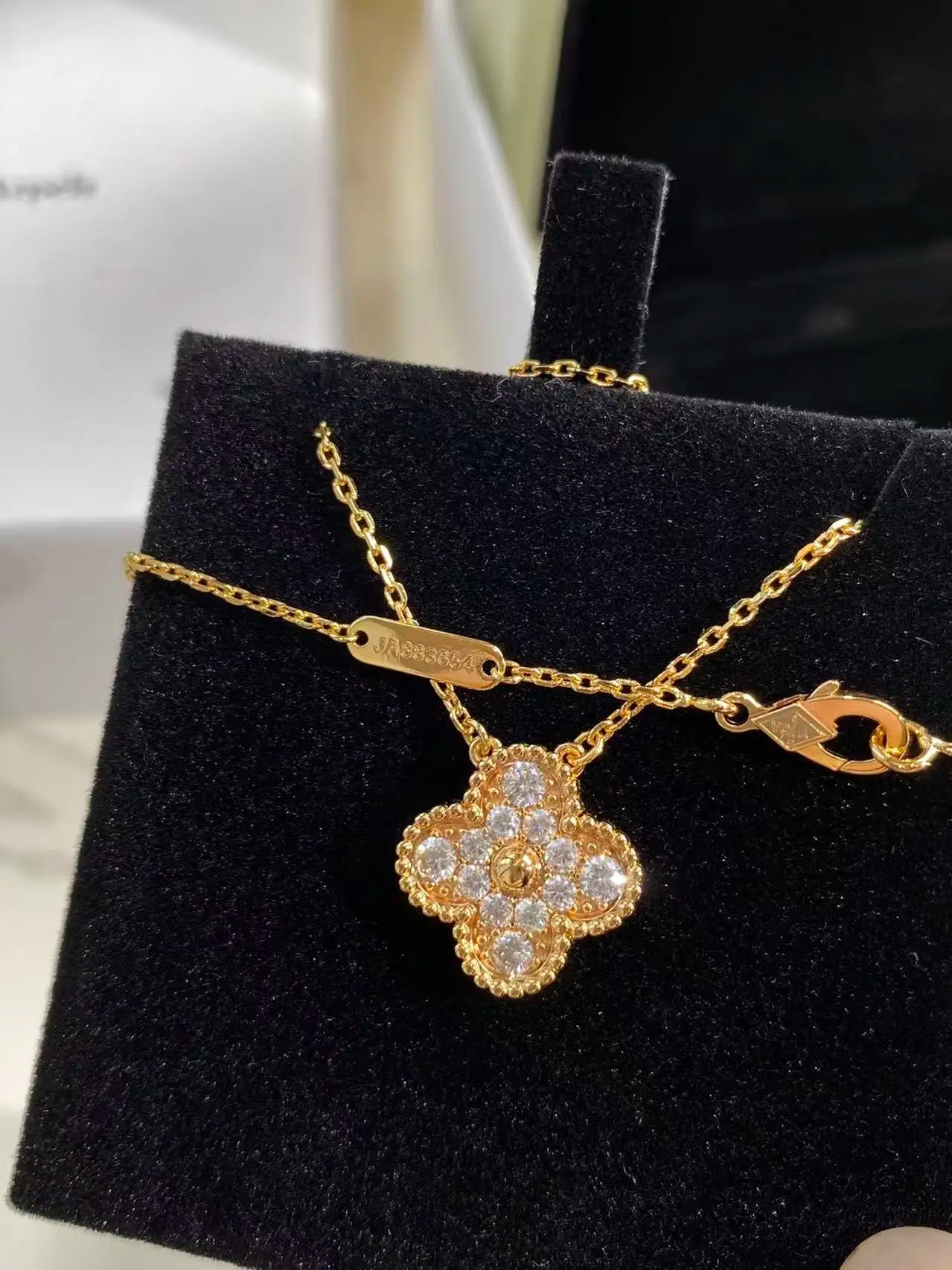 Four Leaf Clover Necklace - Titanium Steel Diamond Jewelry