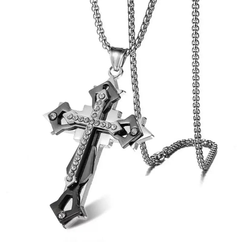 Cross Titanium Steel Necklace - Hip-Hop Pendant Chain Unisex