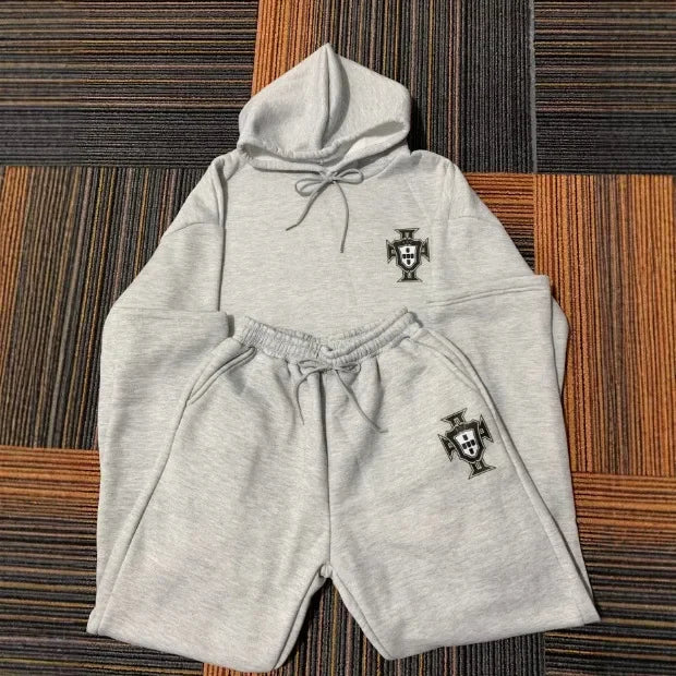 2025 American Hip-Hop Goth Trend Men Long-Sleeved Hooded Clothing High Street Suit For Men Fashion Streetwear Retro Sportswear