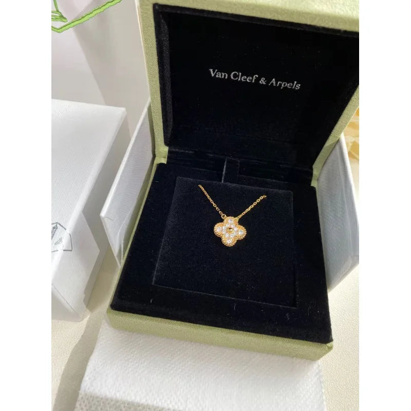 Four Leaf Clover Necklace - Titanium Steel Diamond Jewelry