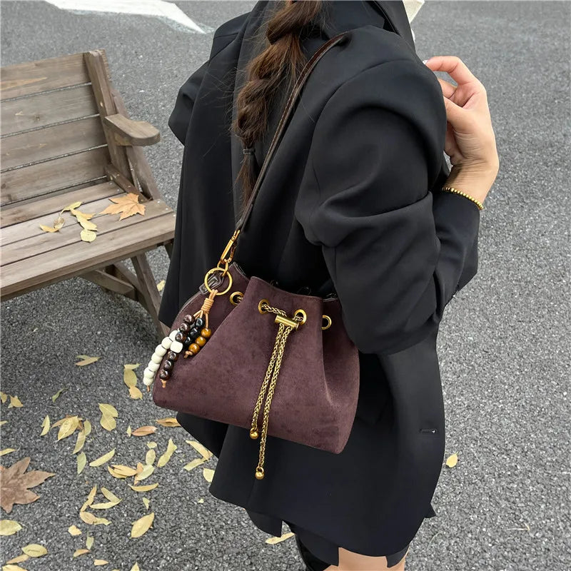 2025 Trendy Bucket Bag, Luxe Shoulder Purse for Women, Spacious Crossbody Tote, Niche Day-to-Night Bag, Textured Sling Bag
