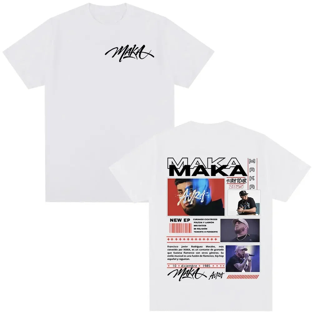Camiseta Tour Maka Aura 2025 - T-Shirt Retro Streetwear Unisex