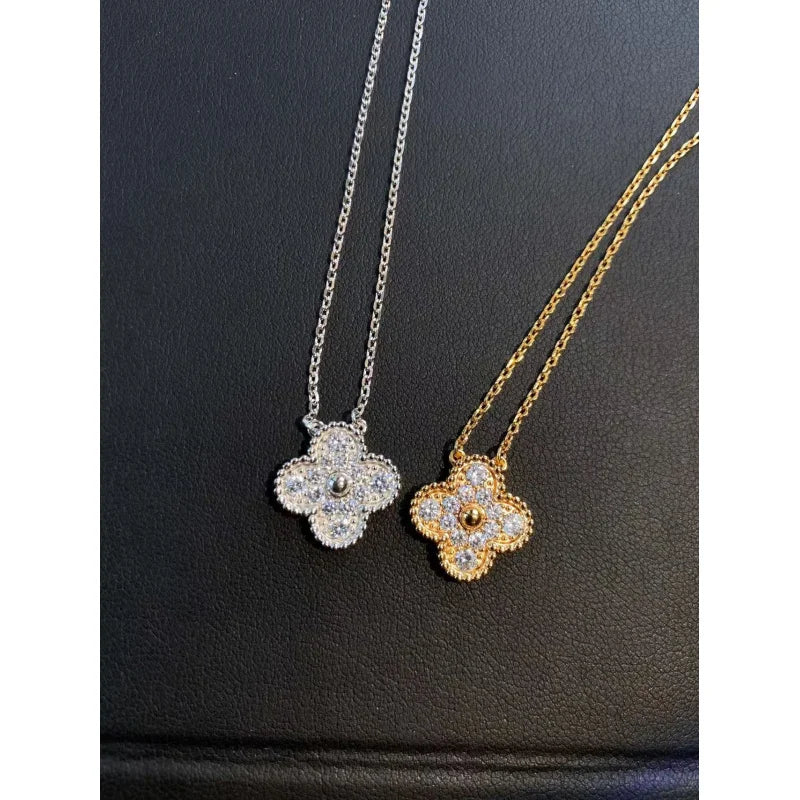 Four Leaf Clover Necklace - Titanium Steel Diamond Jewelry