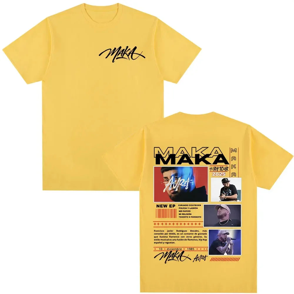 Camiseta Tour Maka Aura 2025 - T-Shirt Retro Streetwear Unisex