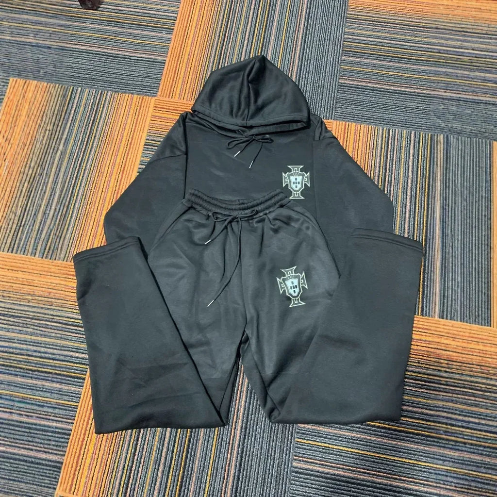 2025 American Hip-Hop Goth Trend Men Long-Sleeved Hooded Clothing High Street Suit For Men Fashion Streetwear Retro Sportswear