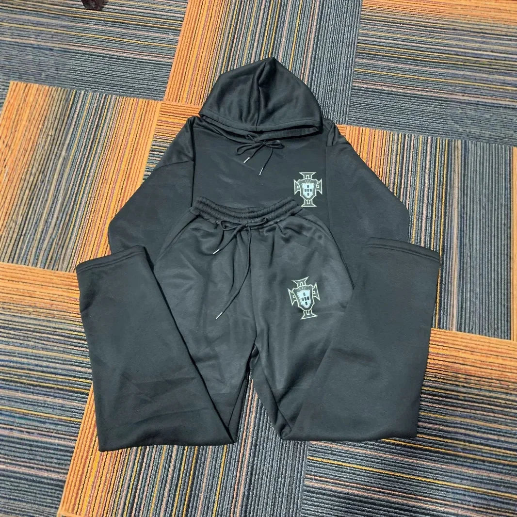 2025 American Hip-Hop Goth Trend Men Long-Sleeved Hooded Clothing High Street Suit For Men Fashion Streetwear Retro Sportswear