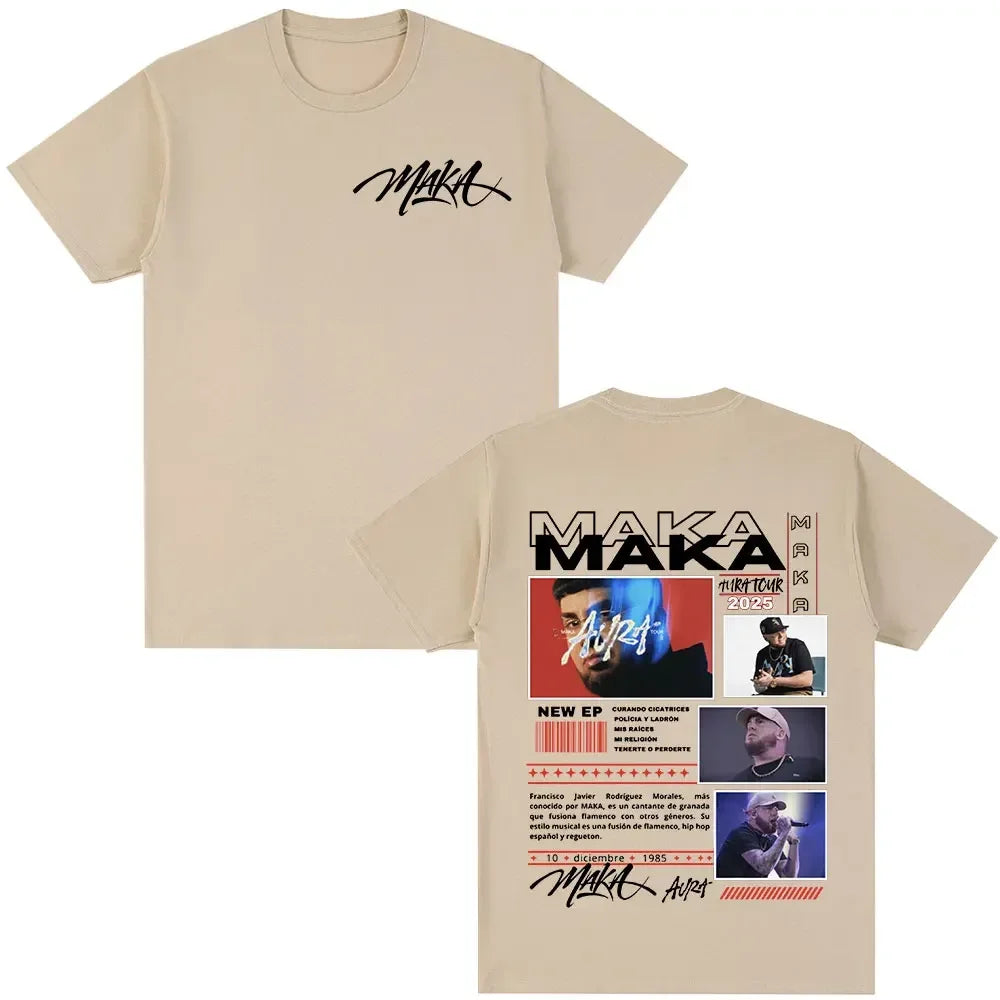 Camiseta Tour Maka Aura 2025 - T-Shirt Retro Streetwear Unisex