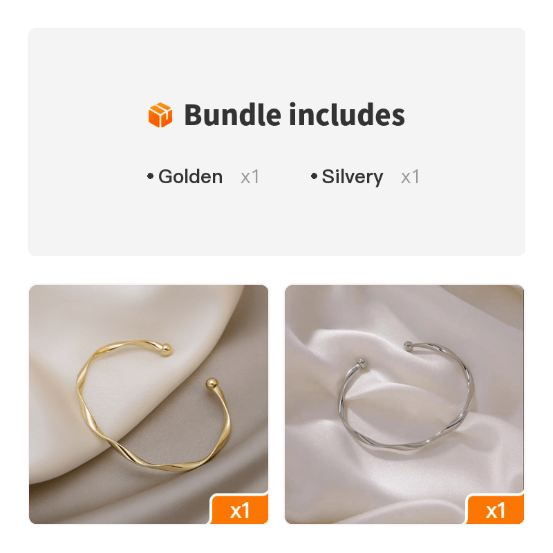 A Sleek And Stylish Twisted Texture Golden Bangle